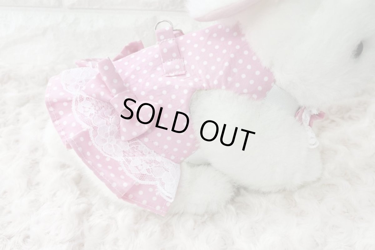 画像2: ワンタッチハーネス　水玉ピンク (2)