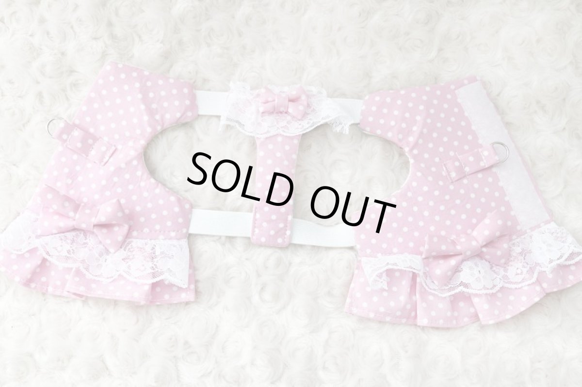 画像4: ワンタッチハーネス　水玉ピンク (4)