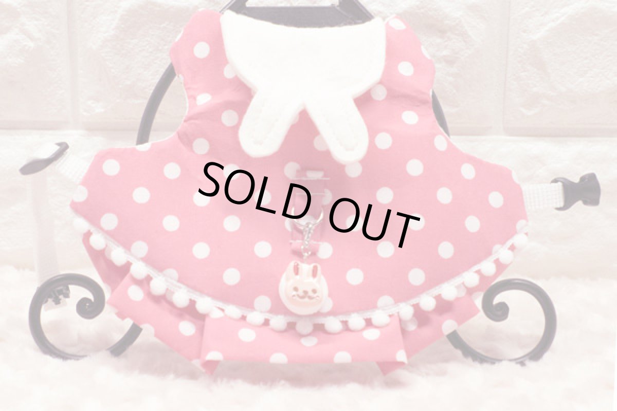 画像1: うさえりハーネス・水玉マゼンダ (1)