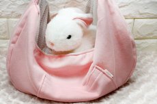 画像1: うさぎ用スリング＆抱っこ紐　ピンク (1)
