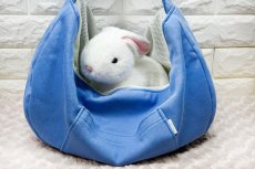 画像1: うさぎ用スリング＆抱っこ紐　水色 (1)